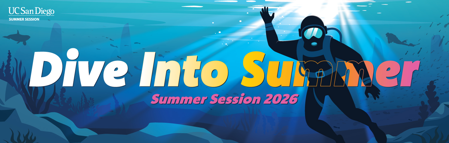 colorful illustration with UC San Diego Landmarks